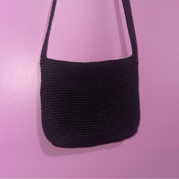 The Sak Crochet Purse Original Black Shoulder Crossbody Bag Zipper Boho - Picture 3 of 8